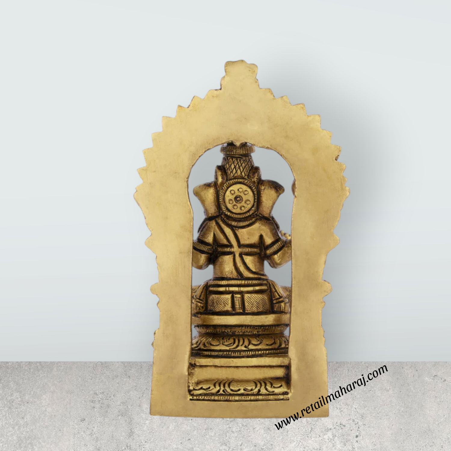 Ganesh Murti - 5.5 x 3 Inches | Antique Brass Statue/ Vinayagar Statue for Pooja/ 790 Gms Approx - Retail Maharaj