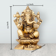 Ganesh Murti - 4.5 x 2.5 Inches | Antique Brass Idol/ Vinayagar Statue/ Ganapati Idol for Pooja/ 710 Gms Approx - Retail Maharaj