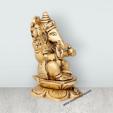 Ganesh Murti - 4.5 x 2.5 Inches | Antique Brass Idol/ Vinayagar Statue/ Ganapati Idol for Pooja/ 710 Gms Approx - Retail Maharaj