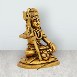 Shiva Statue Sitting On Base - 3 x 2 Inches | Brass Statue / Antique Finish Shiv Murti for Pooja - Retail Maharaj