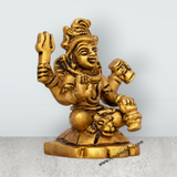 Shiva Statue With Base - 2.75 x 2 Inches | Antique Brass Idol/ Sitting Shiv Statue for Pooja/ 240 Gms Approx - Retail Maharaj