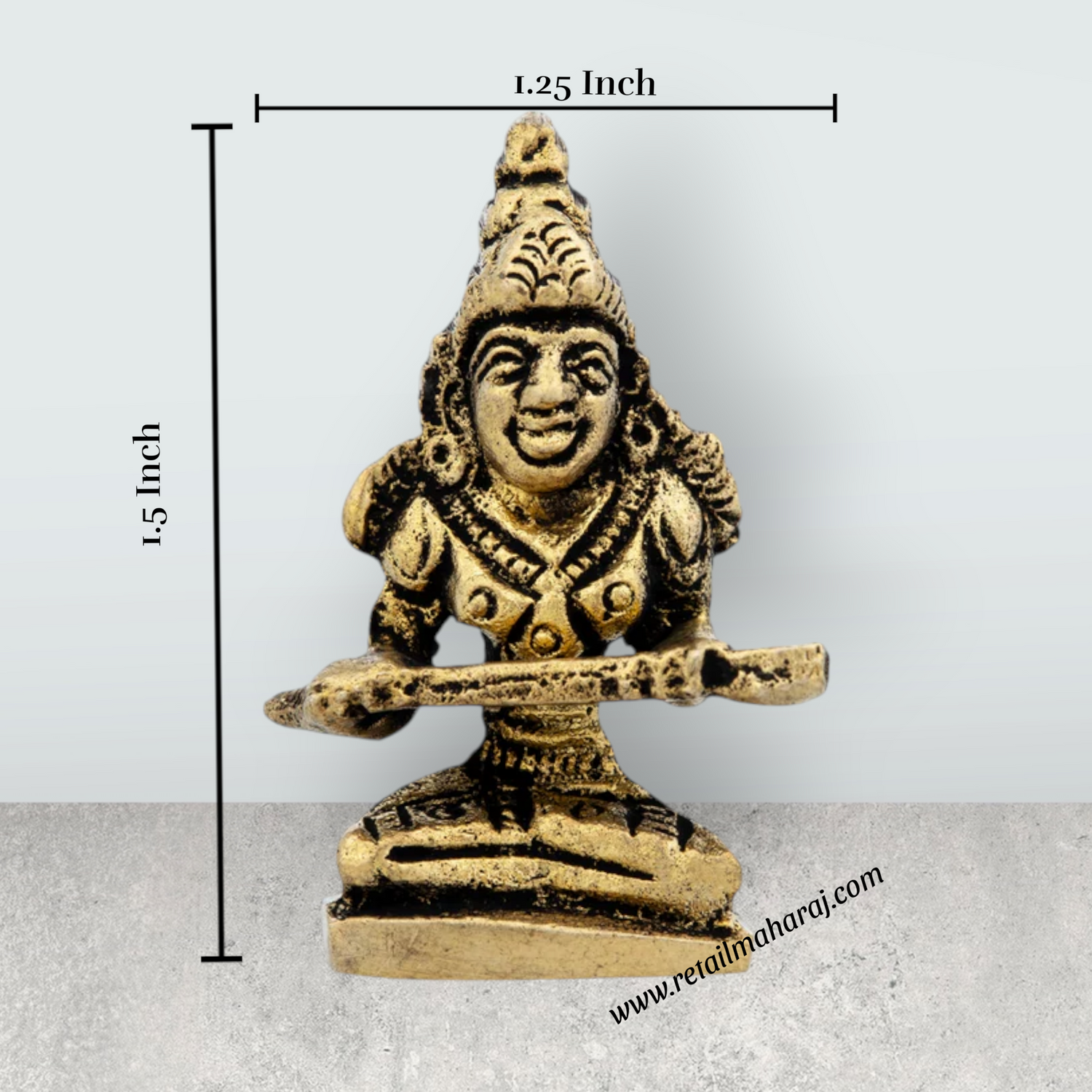 Annapoorani Statue - 1.5 x 1.25 Inches | Brass Idol/ Annapoorani Idol for Pooja/ 35 Gms Approx - Retail Maharaj