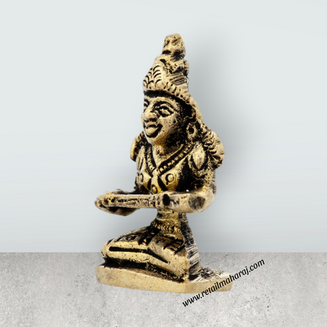 Annapoorani Statue - 1.5 x 1.25 Inches | Brass Idol/ Annapoorani Idol for Pooja/ 35 Gms Approx - Retail Maharaj