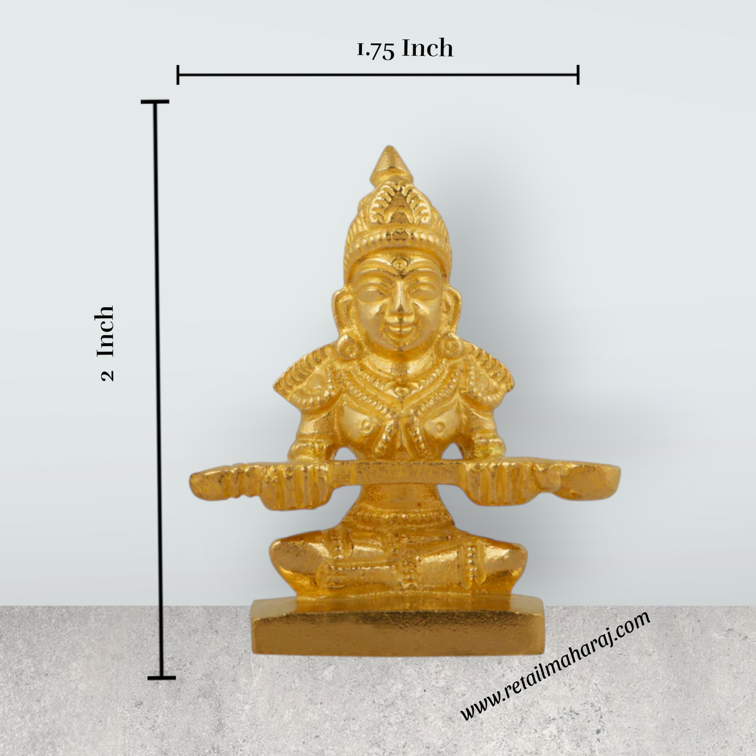 Annapuran Devi Murti - 2 Inches | Brass Idol/ Annapoorani Statue/ Annapurna Idol for Pooja - Retail Maharaj