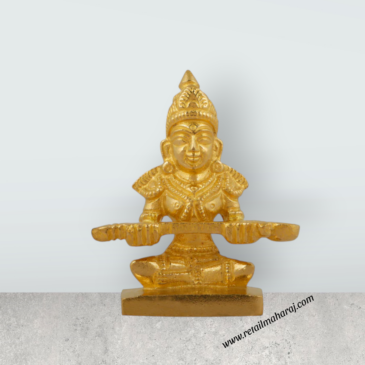 Annapuran Devi Murti - 2 Inches | Brass Idol/ Annapoorani Statue/ Annapurna Idol for Pooja - Retail Maharaj