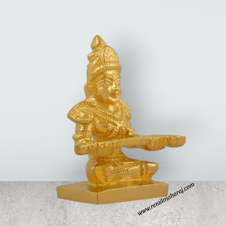 Annapuran Devi Murti - 2 Inches | Brass Idol/ Annapoorani Statue/ Annapurna Idol for Pooja - Retail Maharaj