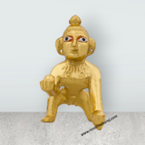 Crawling Krishna Idol - 2 x 1.5 Inches | Brass Idol/ Gold Polish Krishna Murti/ Krishna Statue for Pooja - Retail Maharaj