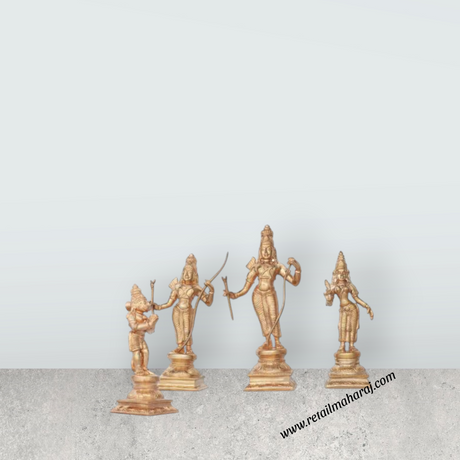 Ram Darbar Murti - 6 Inches | Panchaloha Statue/ Ram Darbar Idol for Pooja/ 1.350 Kgs Approx - Retail Maharaj