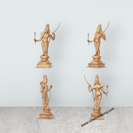 Ram Darbar Murti - 6 Inches | Panchaloha Statue/ Ram Darbar Idol for Pooja/ 1.350 Kgs Approx - Retail Maharaj