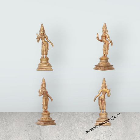 Ram Darbar Murti - 6 Inches | Panchaloha Statue/ Ram Darbar Idol for Pooja/ 1.350 Kgs Approx - Retail Maharaj