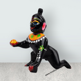 Crawling Krishna Murti - 4 x 3 Inches | Antique Brass Idol/ Painted Krishna Idol for Pooja