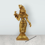 Meenakshi Amman Statue - 3.5 Inches | Meenakshi Brass Idol/ Antique Finish Meenakshi Statue for Pooja - Retail Maharaj