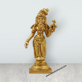 Meenakshi Amman Statue - 3.5 Inches | Meenakshi Brass Idol/ Antique Finish Meenakshi Statue for Pooja - Retail Maharaj