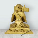 Ramanujar Statue Sitting On Base - 2.5 x 2 Inches | Antique Brass Idol/ Ramanujar Idol for Pooja