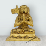 Ramanujar Statue Sitting On Base - 2.5 x 2 Inches | Antique Brass Idol/ Ramanujar Idol for Pooja