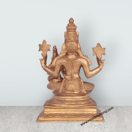 Lakshmi Varahar Sitting Murti - 9 x 6.5 Inches | Panchaloha Idol/ Laxmi Varahar Idol for Pooja - Retail Maharaj