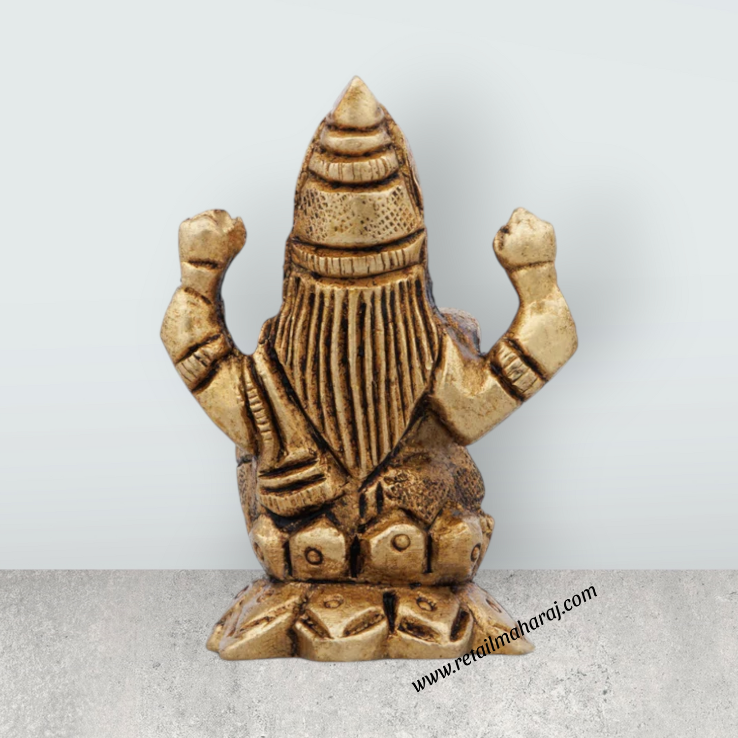 Lakshmi Idol - 2 x 1.5 Inches | Antique Brass Idol/ Lakshmi Murti/ Laxmi Idol for Pooja/ 95 Gms Approx