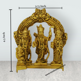 Ram Darbar Murti With Arch - 4.5 x 3.75 Inches | Antique Brass Idol/ Ram Darbar Idol for Worship - Retail Maharaj