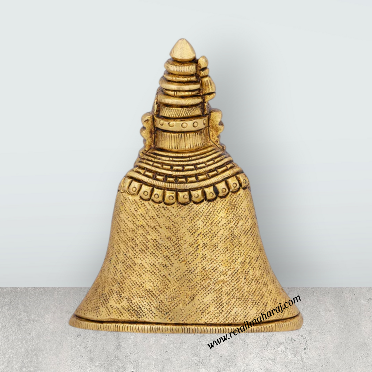 Tulja Bhavani Murti - 3.5 x 2.75 Inches | Antique Brass Idol/ Tulja Bhavani Idol for Pooja - Retail Maharaj