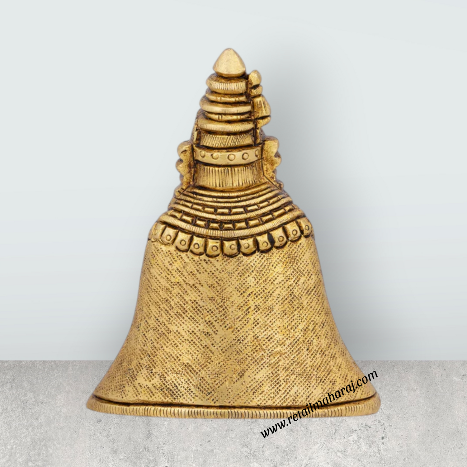 Tulja Bhavani Murti - 3.5 x 2.75 Inches | Antique Brass Idol/ Tulja Bhavani Idol for Pooja - Retail Maharaj