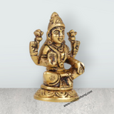 Laxmi Murti - Goal Base - 2.75 x 2 Inches | Brass Idol/ Lakshmi Idol/ Lakshmi Murti/ Lakshmi Statue for Pooja