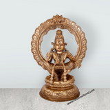 Ayyappan Mala with Arch Murti - 16 x 11 Inches | Panchaloha Ayyappa Idol/ Iyyapan Statue For Pooja - Retail Maharaj