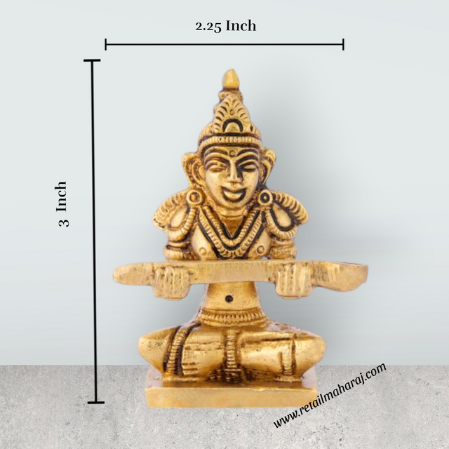 Annapuran Devi Murti - 3 x 2.25 Inches | Brass Idol/ Annapoorani Statue/ Annapurna Idol for Pooja - Retail Maharaj