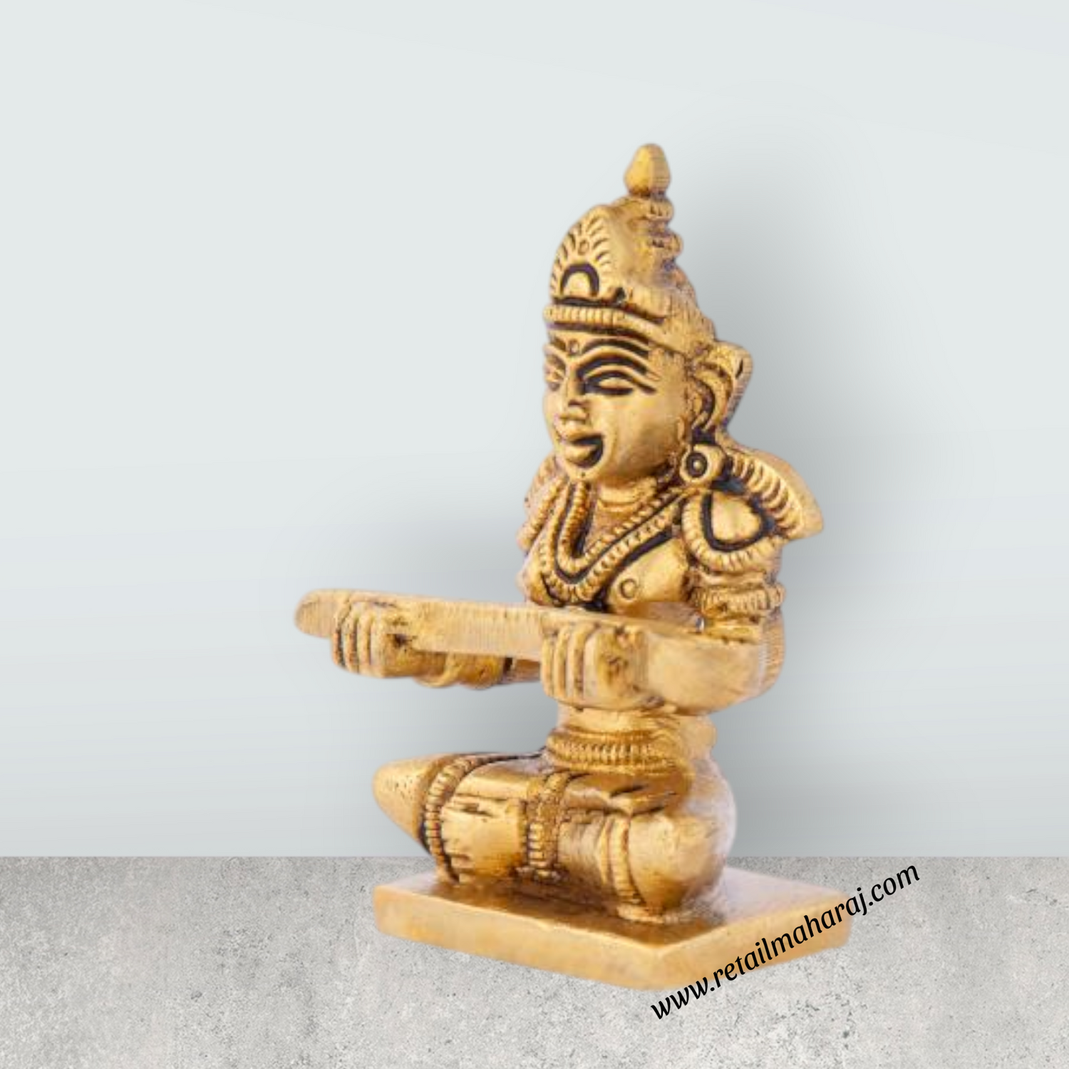 Annapuran Devi Murti - 3 x 2.25 Inches | Brass Idol/ Annapoorani Statue/ Annapurna Idol for Pooja - Retail Maharaj