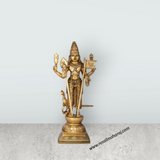 Murugan Statue - 10 x 4.5 Inches | Antique Brass Idol/ Murugan Silai/ Murugan Idol for Pooja/ 2.200 Kgs Approx - Retail Maharaj