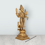 Murugan Statue - 10 x 4.5 Inches | Antique Brass Idol/ Murugan Silai/ Murugan Idol for Pooja/ 2.200 Kgs Approx - Retail Maharaj