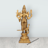 Murugan Statue - 10 x 4.5 Inches | Antique Brass Idol/ Murugan Silai/ Murugan Idol for Pooja/ 2.200 Kgs Approx - Retail Maharaj