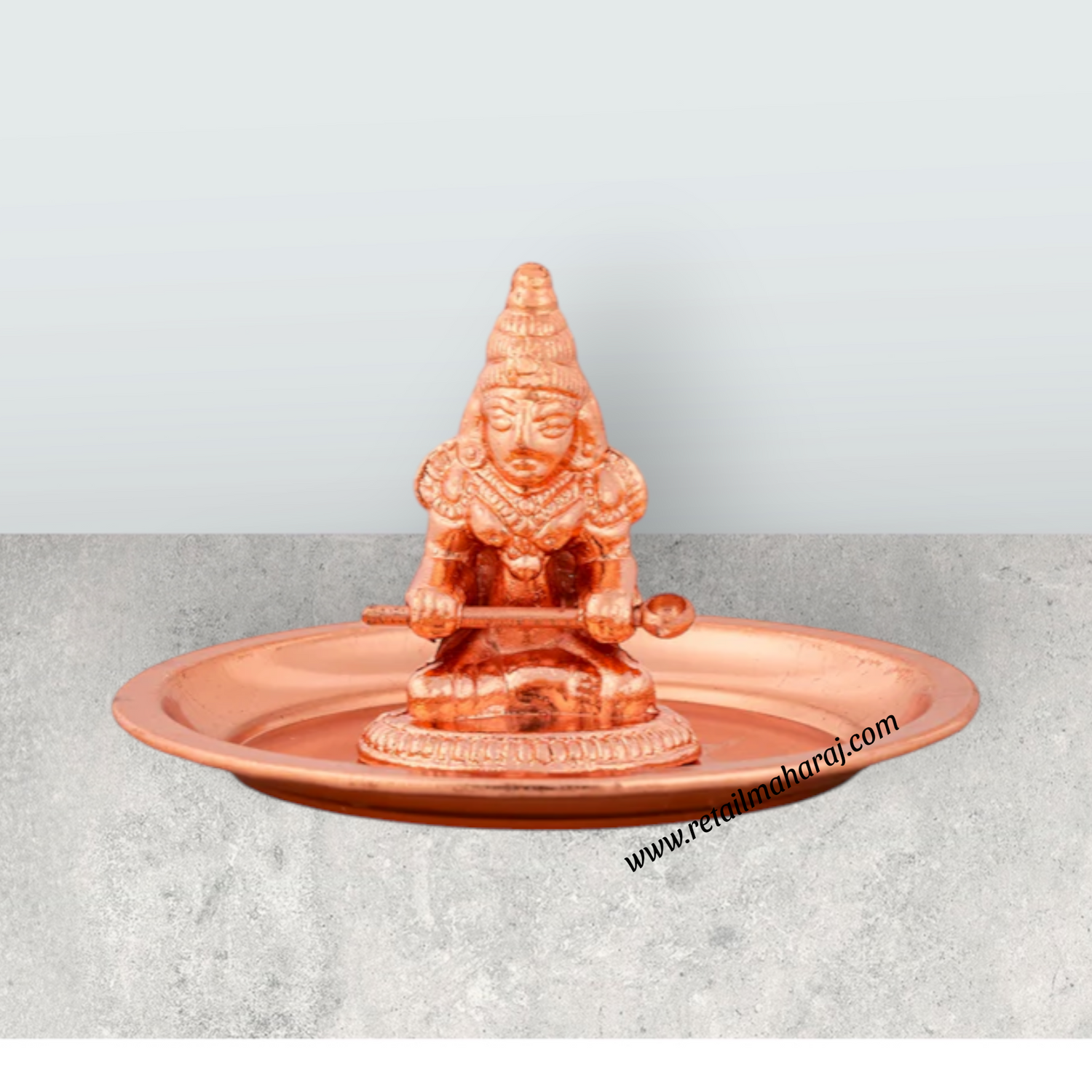 Annapurna Devi Murti With Plate – 2.25 x 3.5 Inches Copper Polish Annapoorani Statue for Pooja - Retail Maharaj