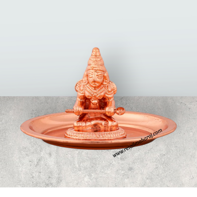 Annapurna Devi Murti With Plate – 2.25 x 3.5 Inches Copper Polish Annapoorani Statue for Pooja - Retail Maharaj