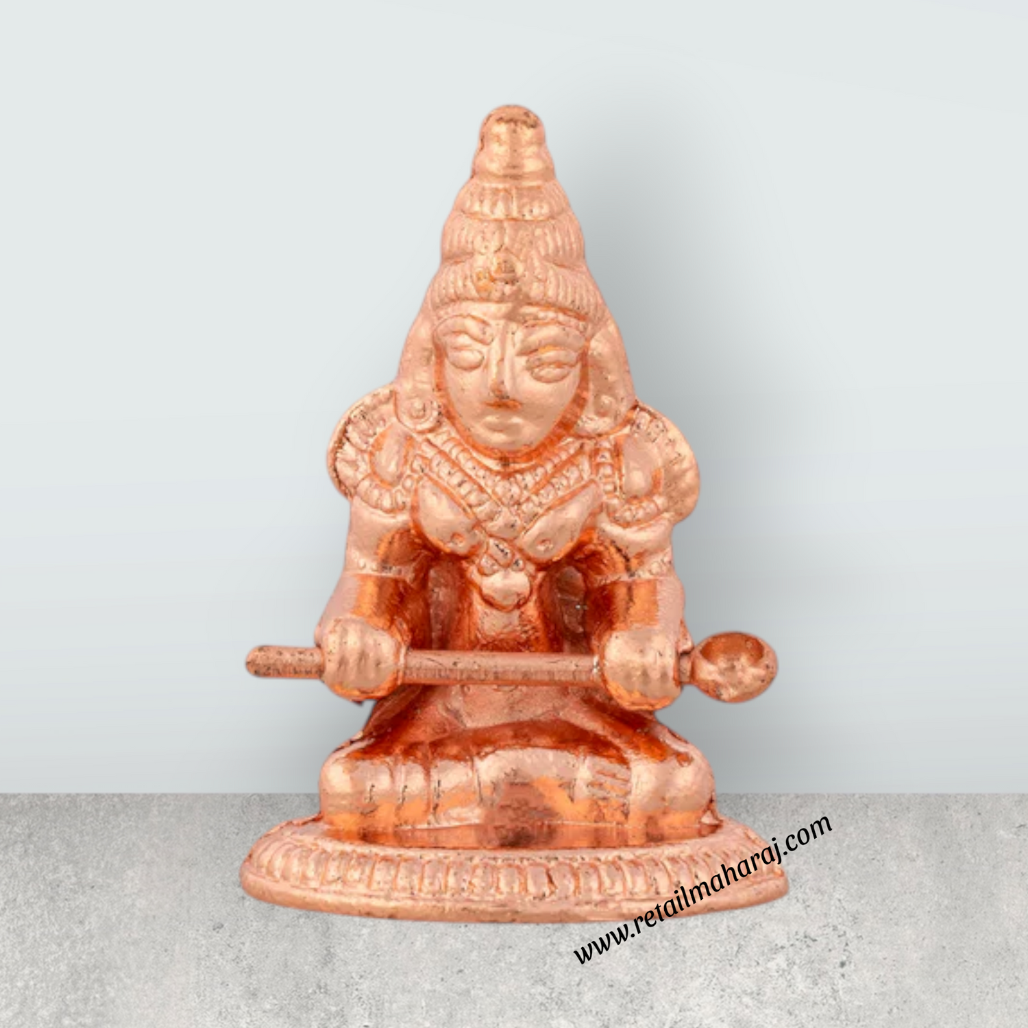 Annapurna Devi Murti With Plate – 2.25 x 3.5 Inches Copper Polish Annapoorani Statue for Pooja - Retail Maharaj