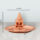 Annapurna Devi Murti With Plate – 2.25 x 3.5 Inches Copper Polish Annapoorani Statue for Pooja - Retail Maharaj