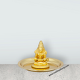 Annapuran Devi Murti With Plate - 2 x 3 Inches | Gold Polish Annapurna Murti/ Annapurna Idol for Pooja/ 60 Gms - Retail Maharaj