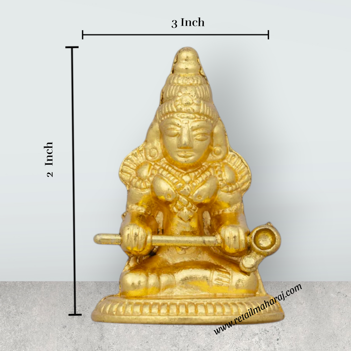 Annapuran Devi Murti With Plate - 2 x 3 Inches | Gold Polish Annapurna Murti/ Annapurna Idol for Pooja/ 60 Gms - Retail Maharaj