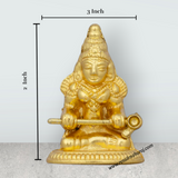 Annapuran Devi Murti With Plate - 2 x 3 Inches | Gold Polish Annapurna Murti/ Annapurna Idol for Pooja/ 60 Gms - Retail Maharaj
