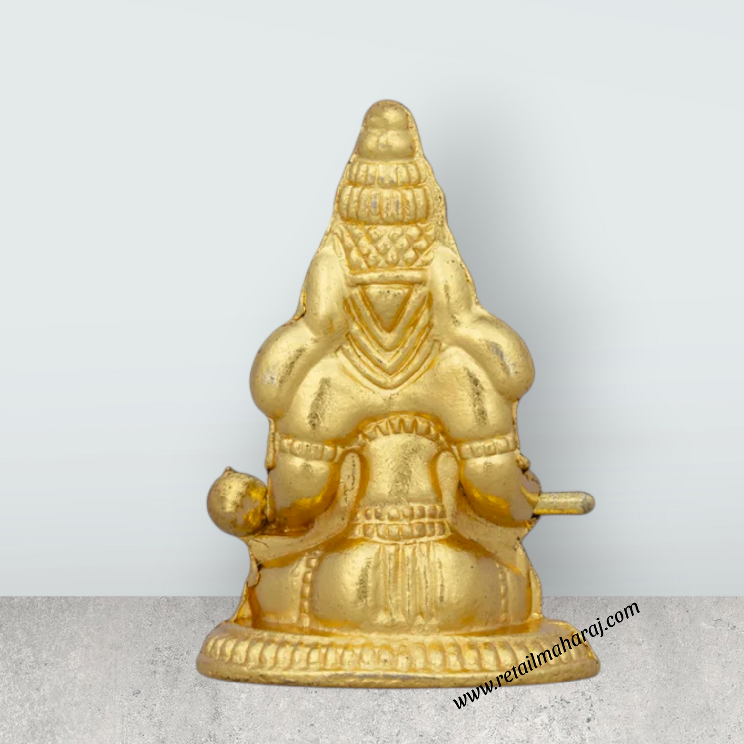 Annapuran Devi Murti With Plate - 2 x 3 Inches | Gold Polish Annapurna Murti/ Annapurna Idol for Pooja/ 60 Gms - Retail Maharaj