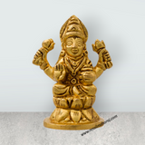Laxmi Murti - Kamal Base - 3 x 2.25 Inches | Brass Idol/ Lakshmi Idol/ Lakshmi Murti/ Lakshmi Statue for Pooja - Retail Maharaj
