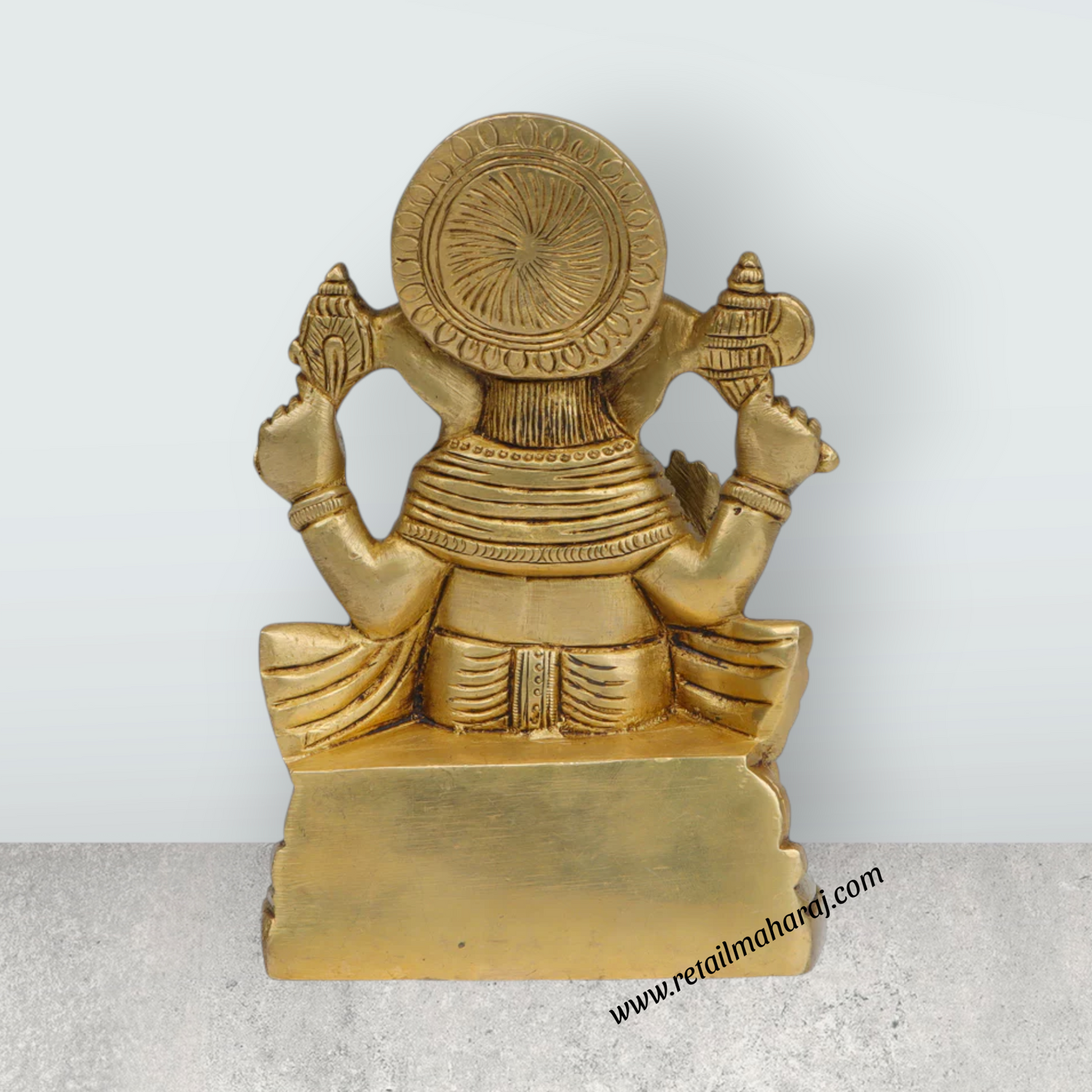 Ganesh Murti - 6 Inches | Antique Brass Statue/ Vinayagar Statue/ Ganesha Idol for Pooja - Retail Maharaj
