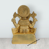 Ganesh Murti - 6 Inches | Antique Brass Statue/ Vinayagar Statue/ Ganesha Idol for Pooja - Retail Maharaj