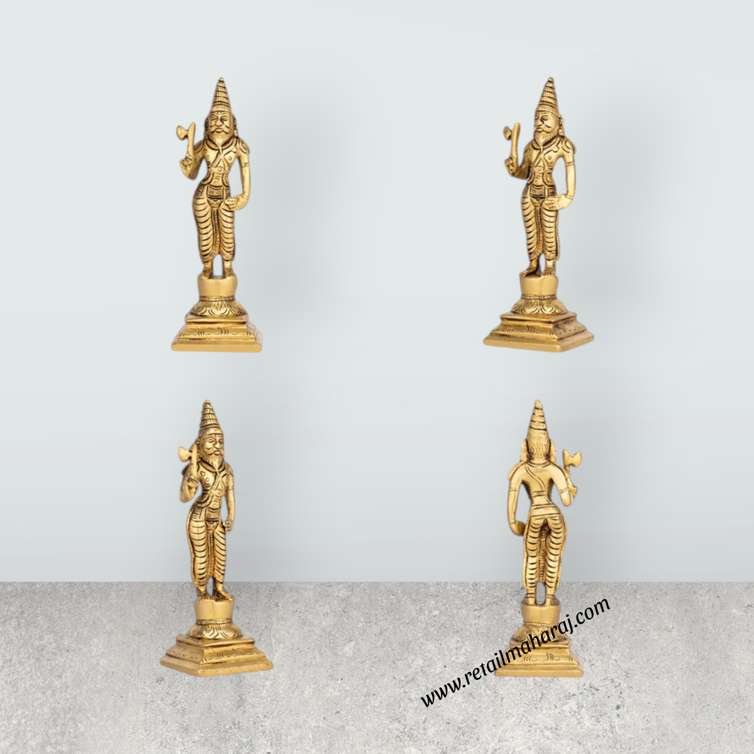 Dasavathaaram Murti Set - 6 x 2 Inches | Antique Brass Idol/ Vishnu Ten Incarnations Avatars Idols for Pooja