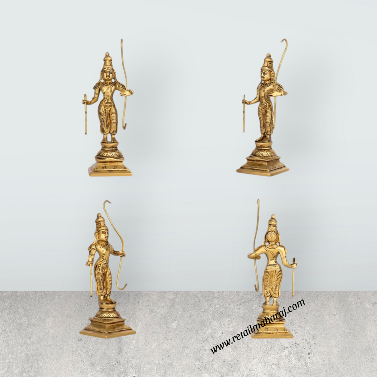 Dasavathaaram Murti Set - 6 x 2 Inches | Antique Brass Idol/ Vishnu Ten Incarnations Avatars Idols for Pooja