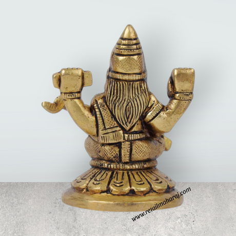 Saraswati Murti - 2.5 x 1.5 Inches | Antique Brass Statue/ Saraswati Idol/ Saraswati Mata Murti for Pooja - Retail Maharaj