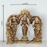 Ram Darbar Murti with Arch - 5 x 5.5 Inches | Antique Brass Idol/ Ram Darbar Idol for Pooja/ 980 Gms Approx - Retail Maharaj