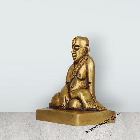 Swami Samarth Murti - 2 Inches | Brass Idol/ Swami Samarth Statue for Pooja/ 95 Gms Approx - Retail Maharaj