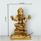 Bala Tripura Sundari Idol - 3.5 x 2.5 Inches | Antique Brass Idol/ Balambigai Statue for Pooja/ 400 Gms Approx - Retail Maharaj