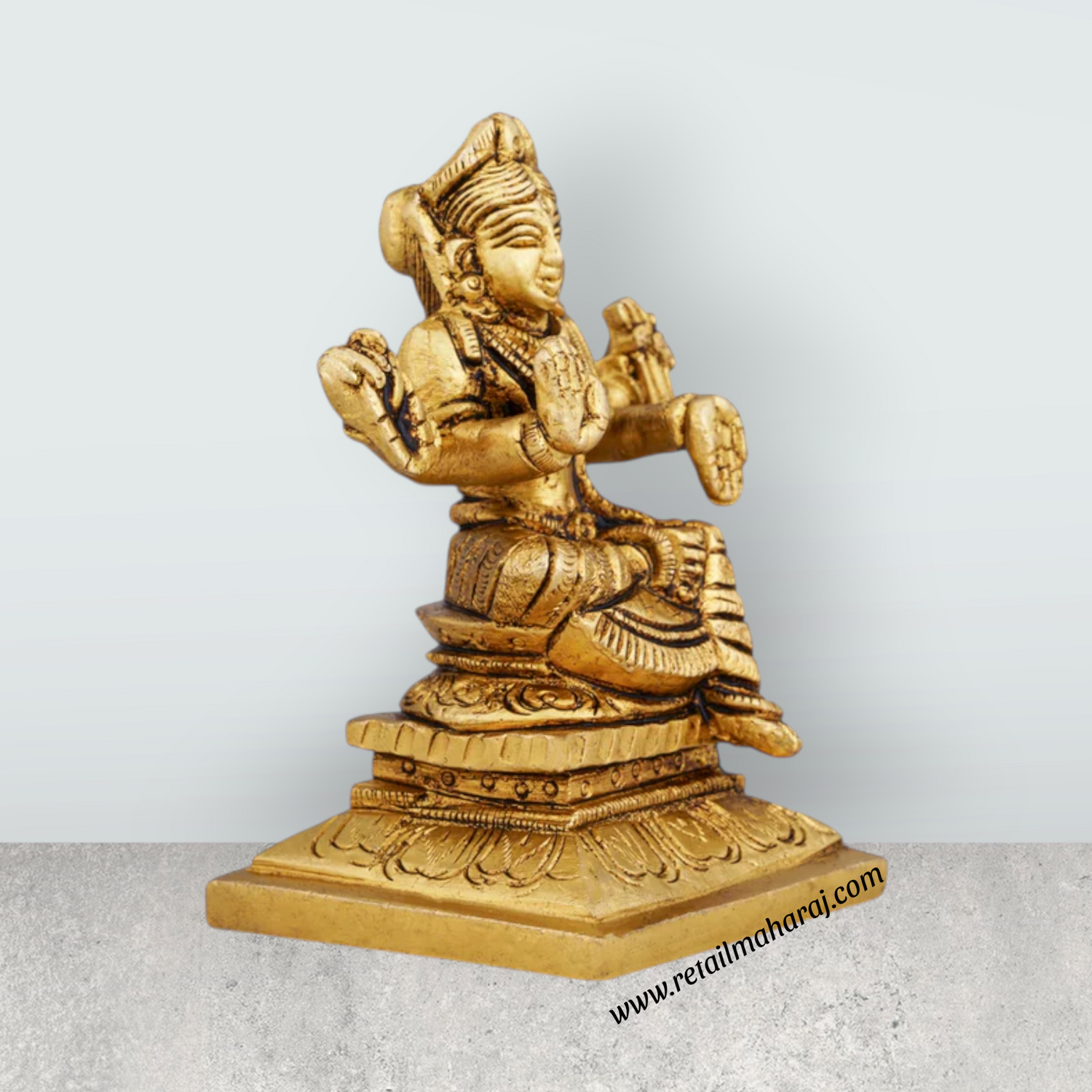 Bala Tripura Sundari Idol - 3.5 x 2.5 Inches | Antique Brass Idol/ Balambigai Statue for Pooja/ 400 Gms Approx - Retail Maharaj