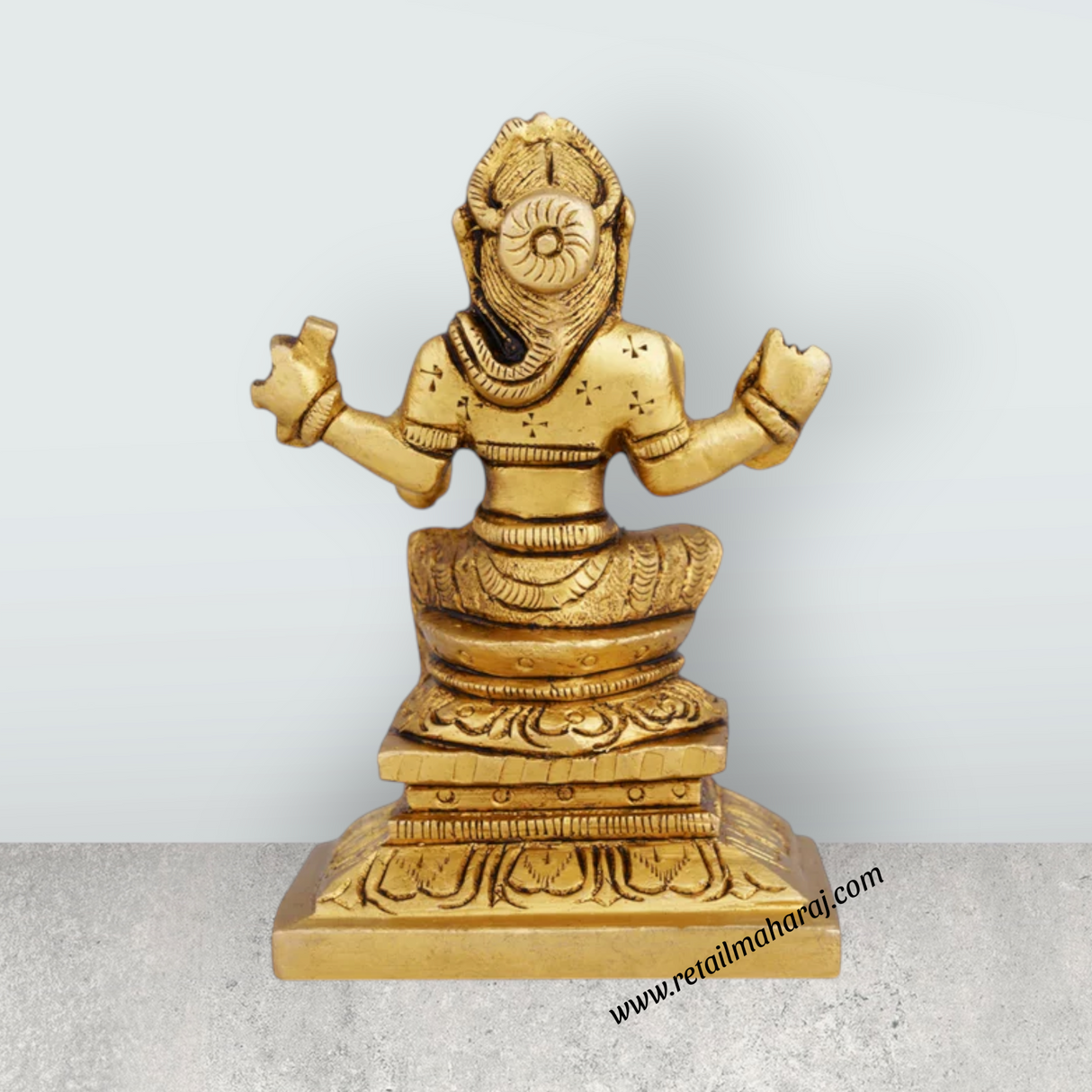 Bala Tripura Sundari Idol - 3.5 x 2.5 Inches | Antique Brass Idol/ Balambigai Statue for Pooja/ 400 Gms Approx - Retail Maharaj